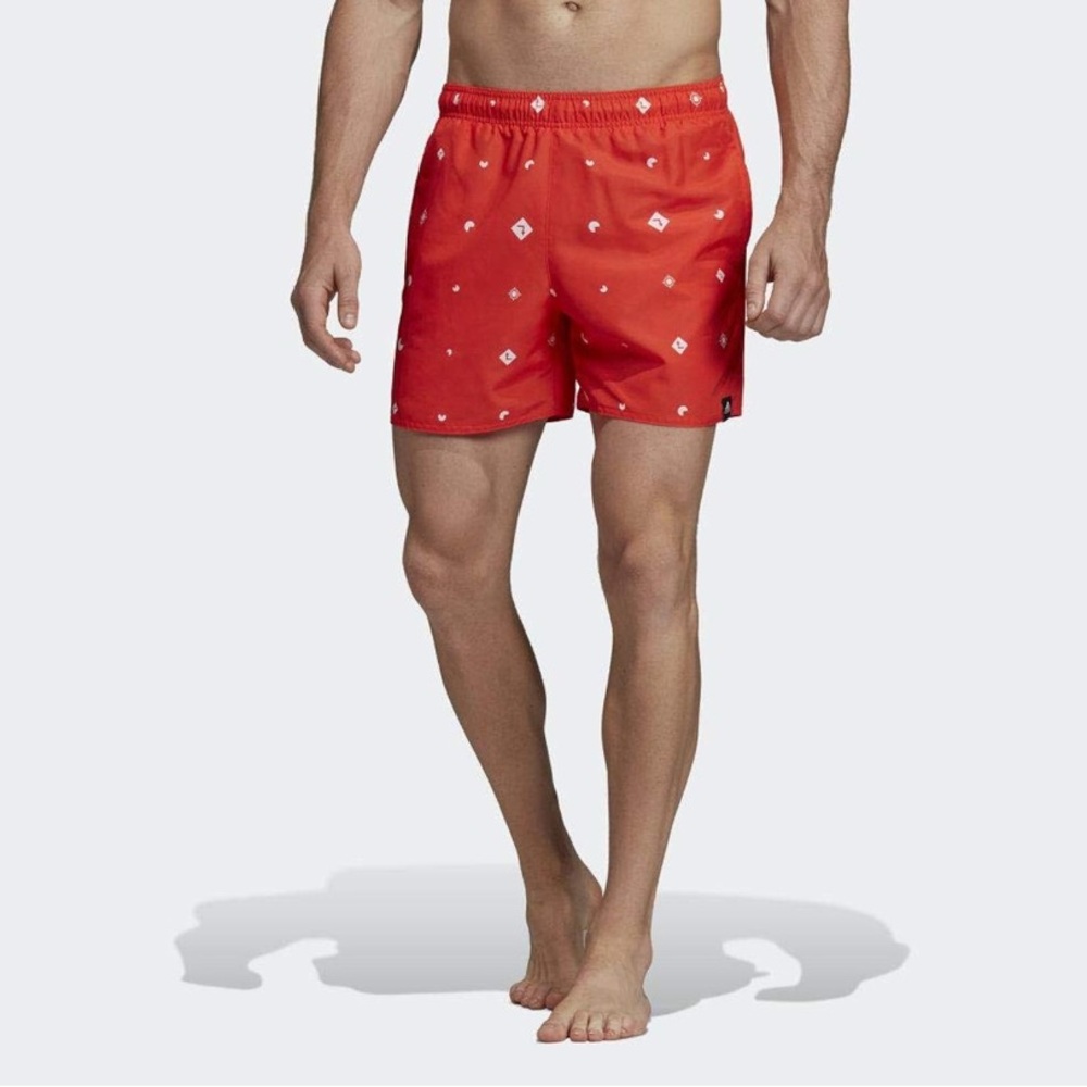 Adidas Orange Swim Shorts with White Accents
